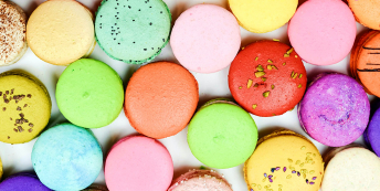 Image of different coloured macarons