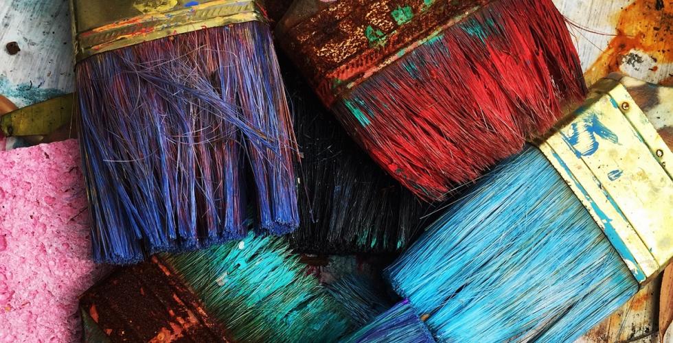 Coloured paintbrushes