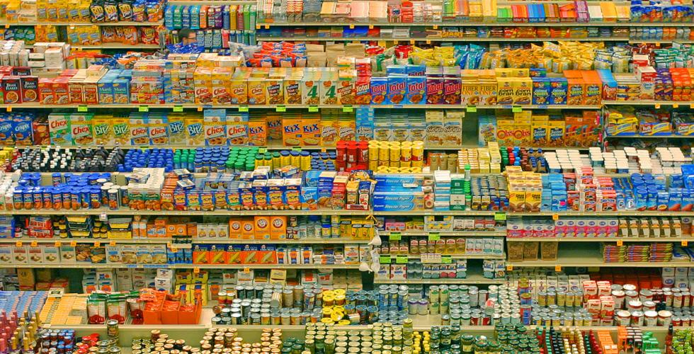 Supermarket shelves