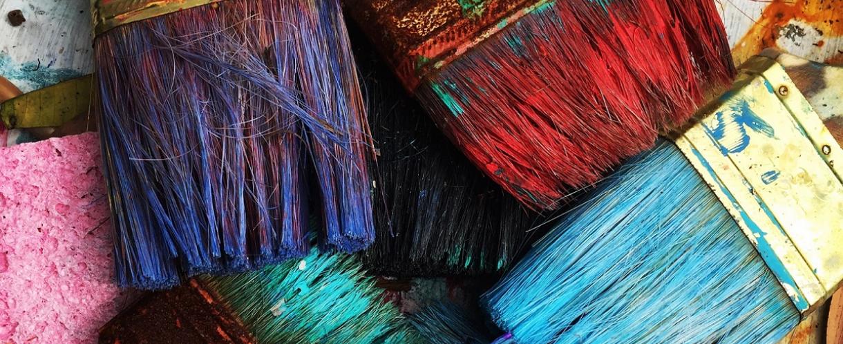 Coloured paintbrushes