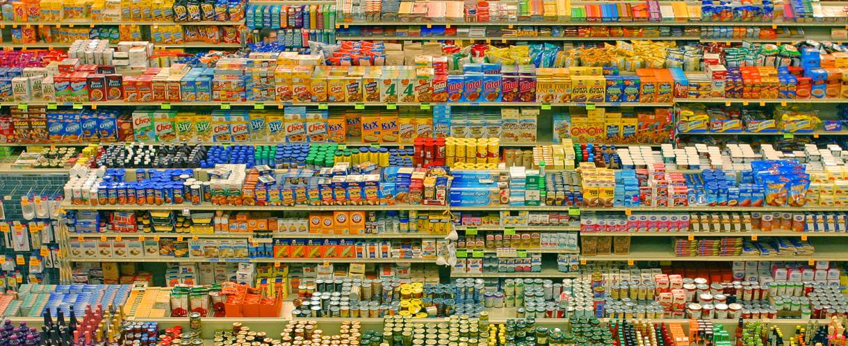 Supermarket shelves